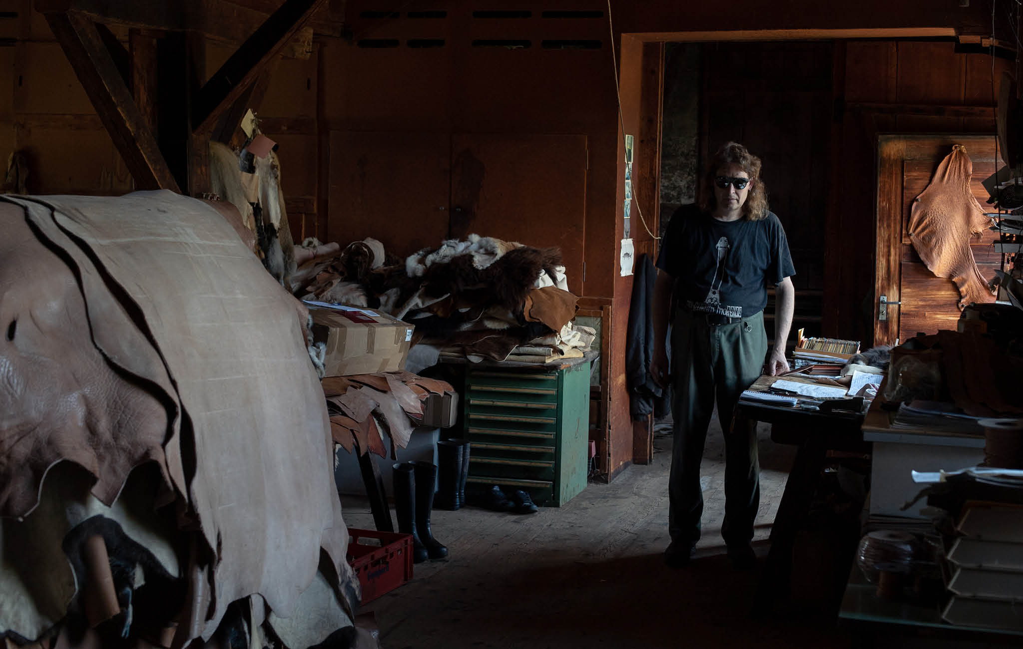 Jürg Zeller leather case, Geberei, tannerie Suisse